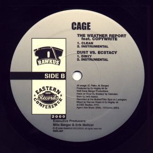 Album cover art for "The Weather Report" by Cage & Copywrite