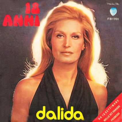 Album cover art for "18 anni" by Dalida