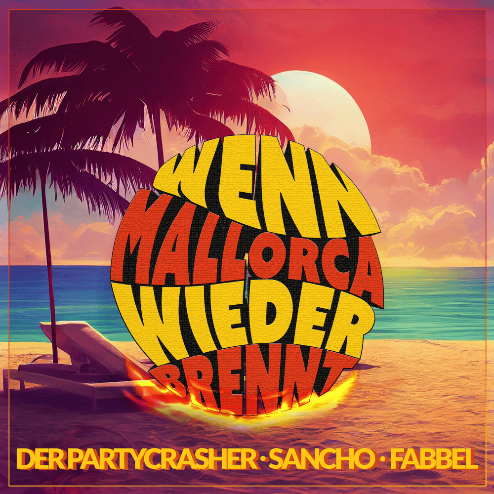 Album cover art for "Wenn Mallorca wieder brennt" by Der Partycrasher