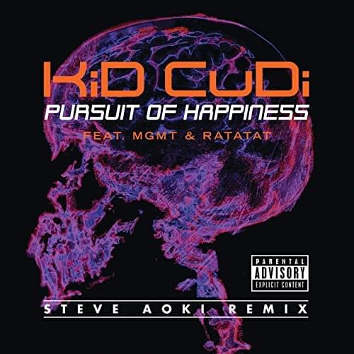 Album cover art for "Pursuit of Happiness (Steve Aoki Remix)" by Kid Cudi & Ratatat & MGMT