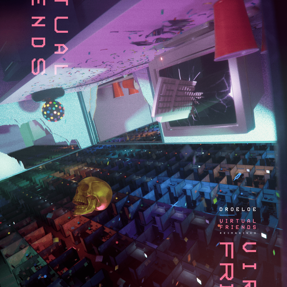 Album cover art for "Virtual Friends (Reimagined)" by DROELOE