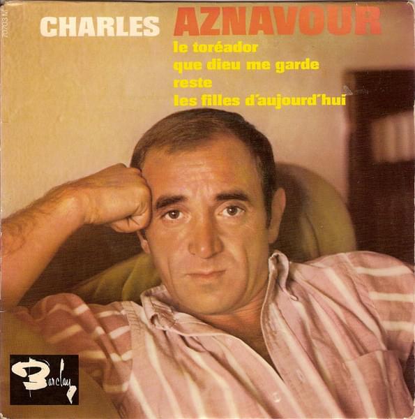 Album cover art for "Que Dieu me garde" by Charles Aznavour