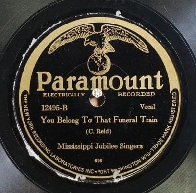 Album cover art for "You Belong To That Funeral Train" by Mississippi Jubilee Singers