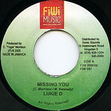 Album cover art for "Missing You" by Lukie D
