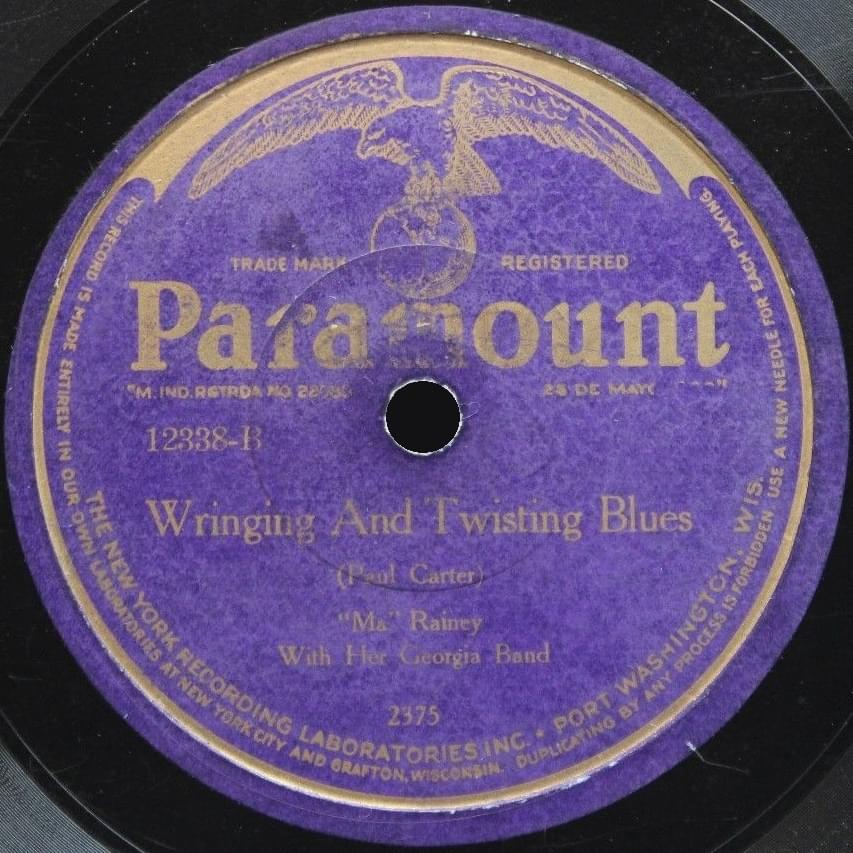 Album cover art for "Wringing And Twisting Blues" by Ma Rainey
