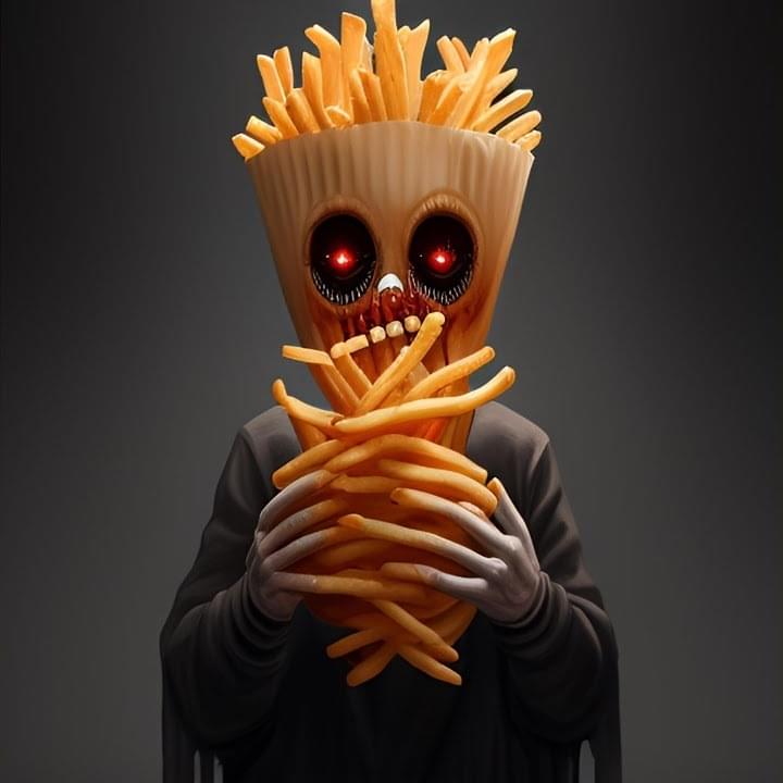 Album cover art for "Large Fries" by Dot Dot Curve