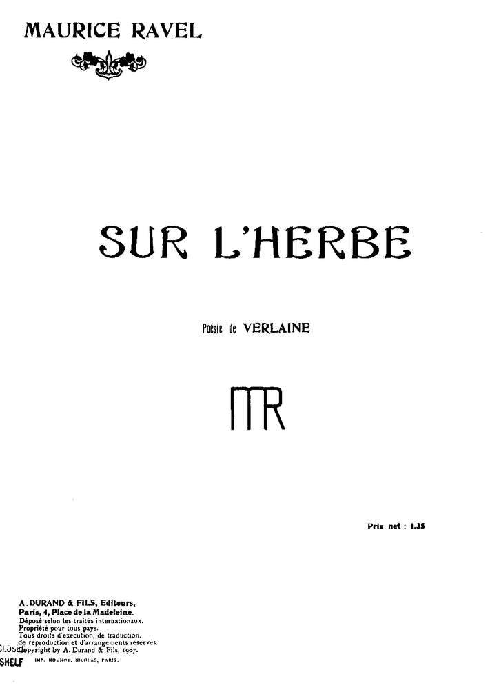 Album cover art for "Sur l’herbe" by Maurice Ravel