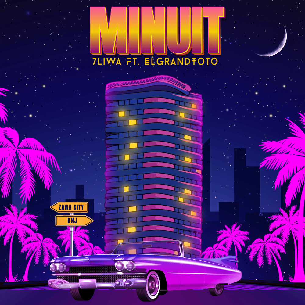 Album cover art for "Minuit" by 7liwa & ElGrandeToto