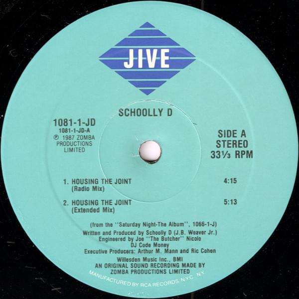 Album cover art for "Housing the Joint" by Schoolly D