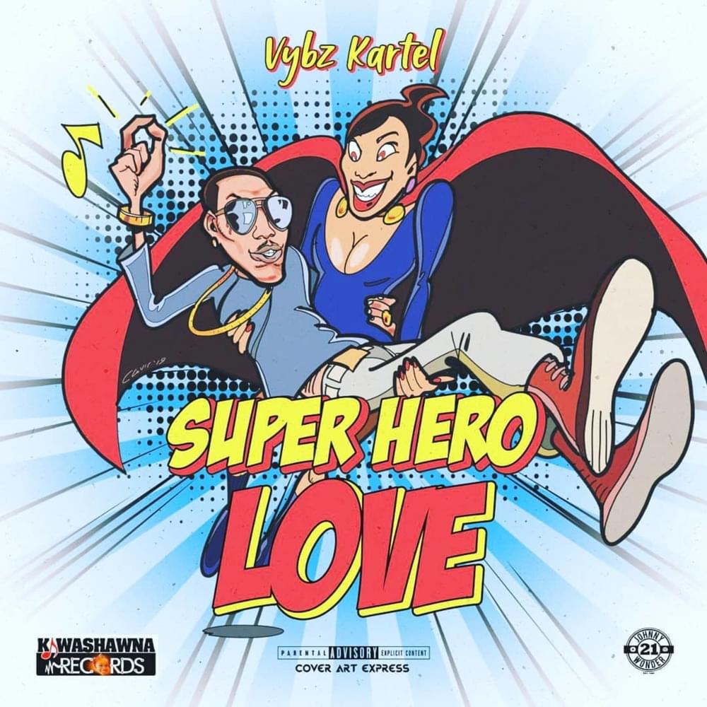 Album cover art for "Super Hero Love" by Vybz Kartel