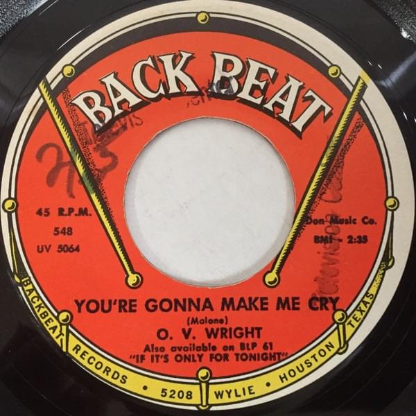 Album cover art for "You’re Gonna Make Me Cry" by O.V. Wright