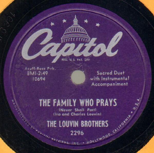 Album cover art for "The Family Who Prays" by The Louvin Brothers