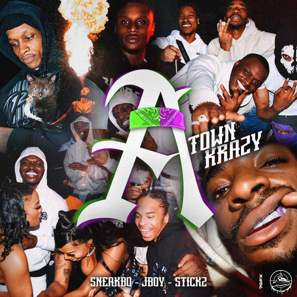 Album cover art for "A Town Krazy" by Sneakbo