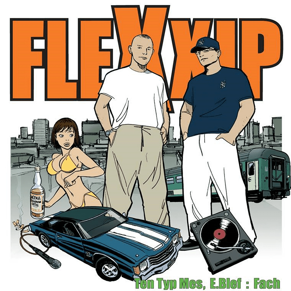 Album cover art for "Oszuści" by Flexxip & Ciech