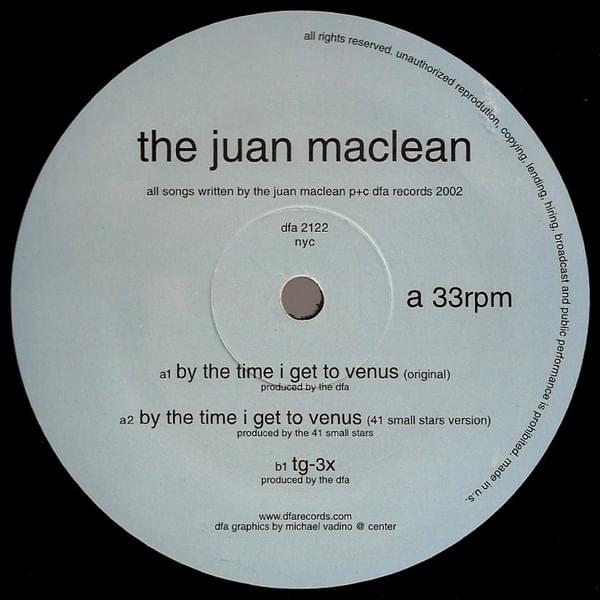 Album cover art for "By The Time I Get To Venus" by The Juan MacLean
