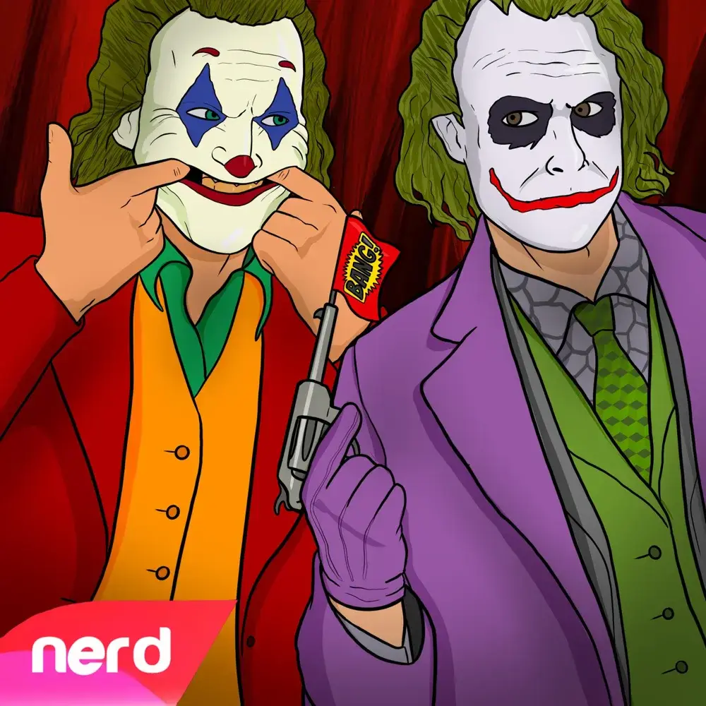 Album cover art for "The Joker Rap Battle" by NerdOut & Cam Steady & Dreaded Yasuke & Dan Bull
