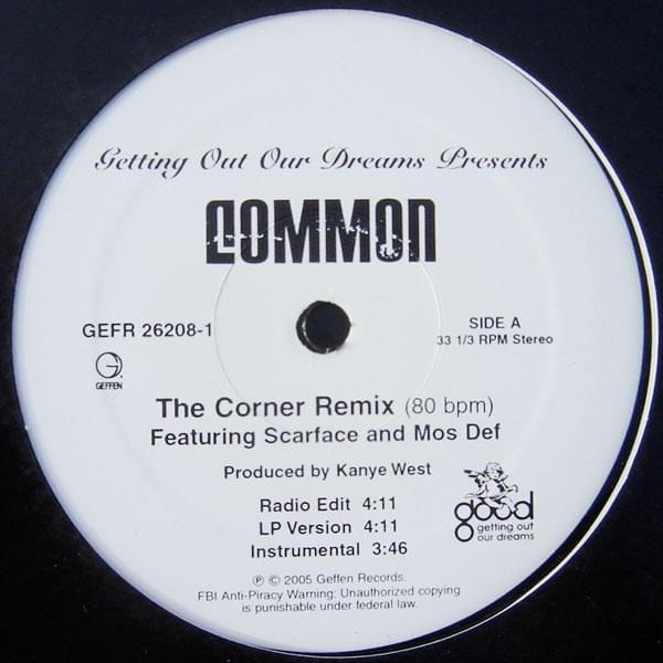 Album cover art for "The Corner (Remix)" by Common & Scarface & Yasiin Bey & Kanye West & The Last Poets