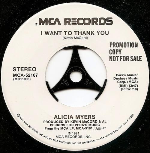 I Want To Thank You by Alicia Myers