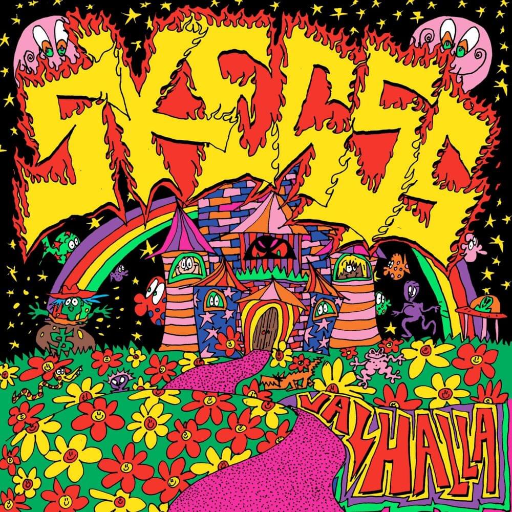 Album cover art for "Valhalla" by Skegss