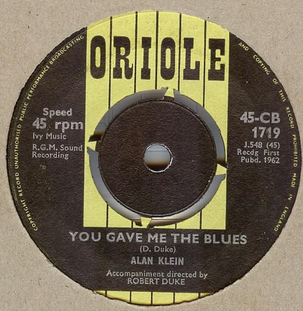 Album cover art for "You Gave Me the Blues" by Alan Klein