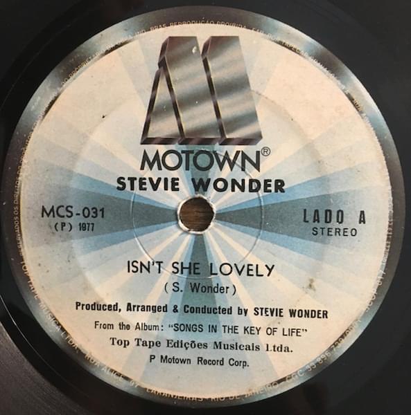 Album cover art for "Isn’t She Lovely (Single Version)" by Stevie Wonder