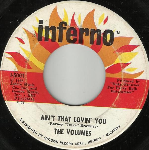 Album cover art for "Ain’t That Lovin’ You" by The Volumes (doo wop)
