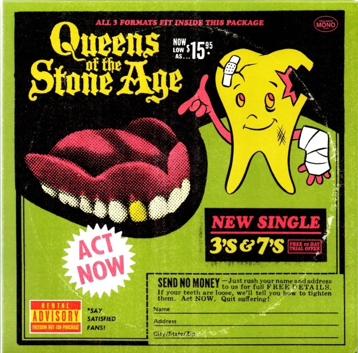 Album cover art for "3's & 7's" by Queens of the Stone Age