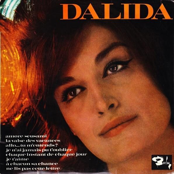 Album cover art for "Allô, tu m’entends ?" by Dalida