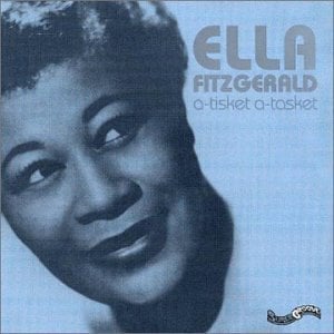 Album cover art for "A Tisket, A Tasket" by Ella Fitzgerald