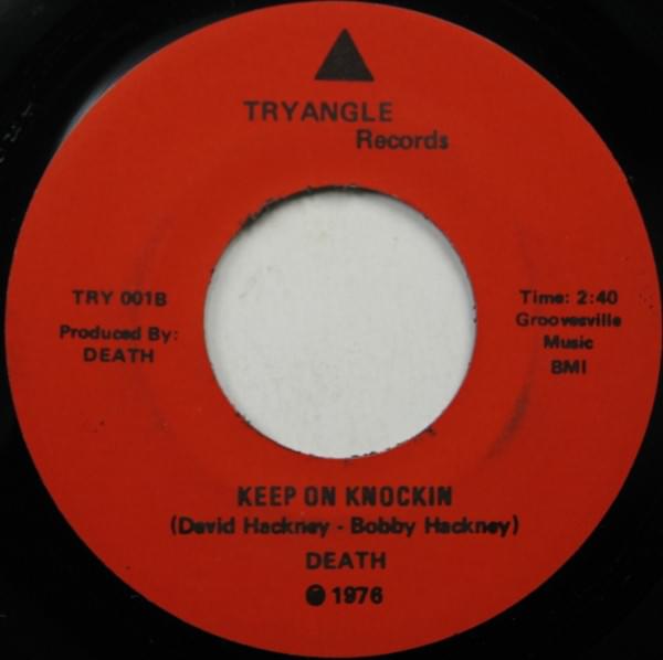 Album cover art for "Keep On Knocking" by Death (Proto-Punk Band)