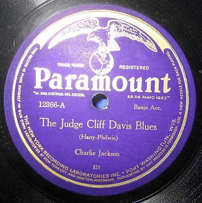 Album cover art for "The Judge Cliff Davis Blues" by Papa Charlie Jackson