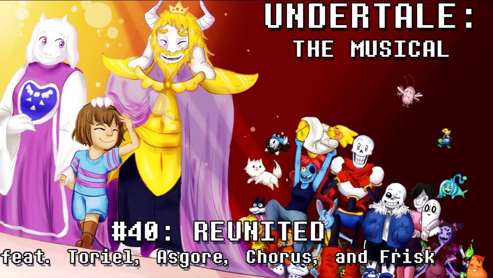 Album cover art for "Reunited" by Man on the Internet & Undertale the Musical Chorus & Uprising Attorney & Shyner & Daniel Wagner & Lindsay Bolin