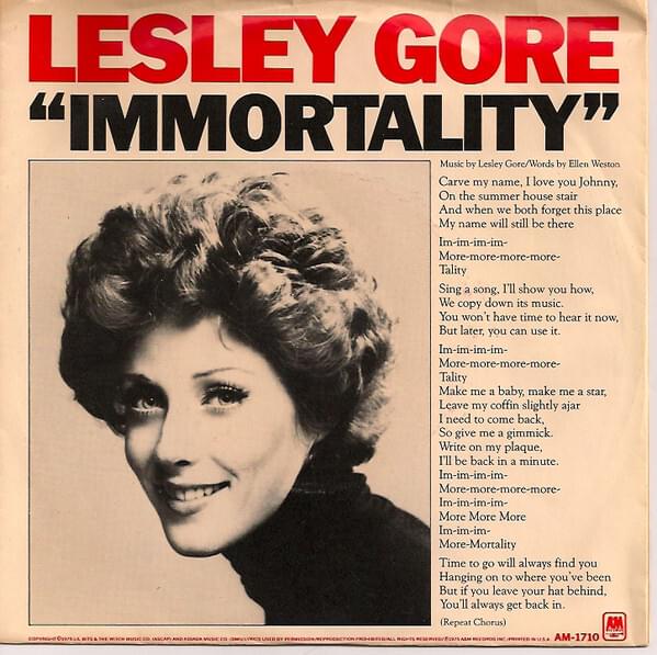 Album cover art for "Immortality" by Lesley Gore
