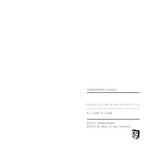 Album cover art for "bounty (film chapters)" by iamamiwhoami