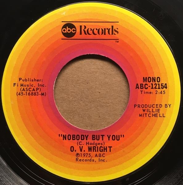 Album cover art for "Nobody But You" by O.V. Wright