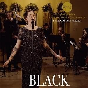 Album cover art for "Black" by Scott Bradlee’s Postmodern Jukebox & Cortnie Frazier
