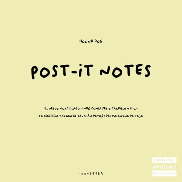 Album cover art for "POST-IT NOTES." by Hound Dog