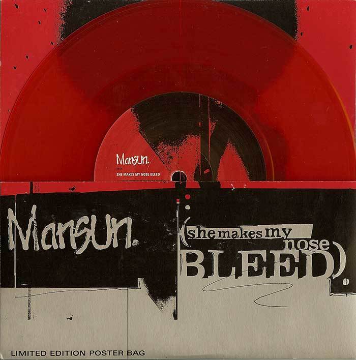 Album cover art for "She Makes My Nose Bleed" by Mansun