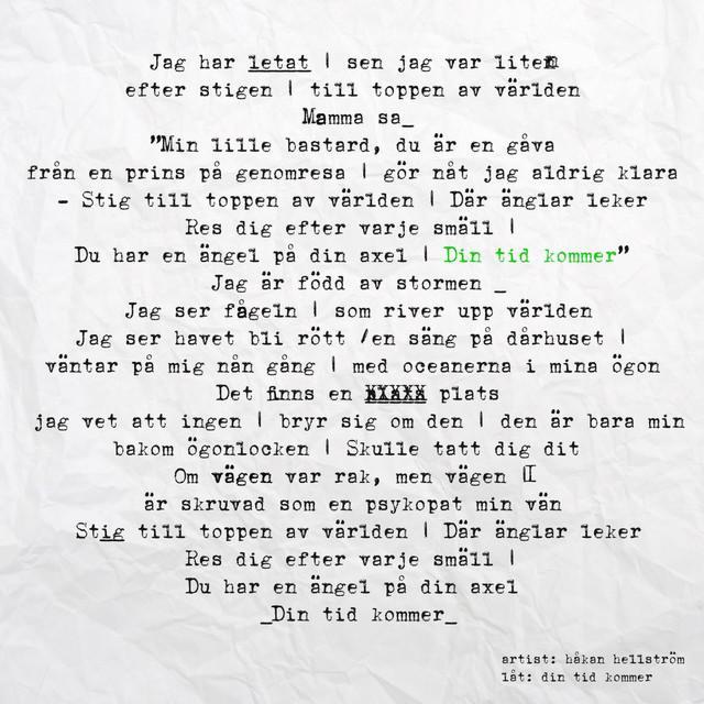 Din tid kommer by Håkan Hellström