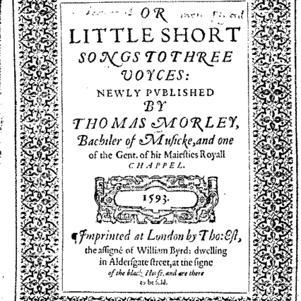 See, see, mine own sweet jewel by Thomas Morley
