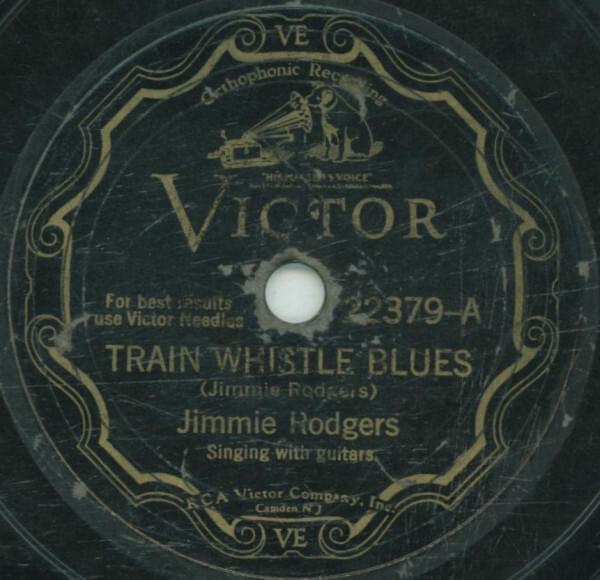 Album cover art for "Train Whistle Blues" by Jimmie Rodgers