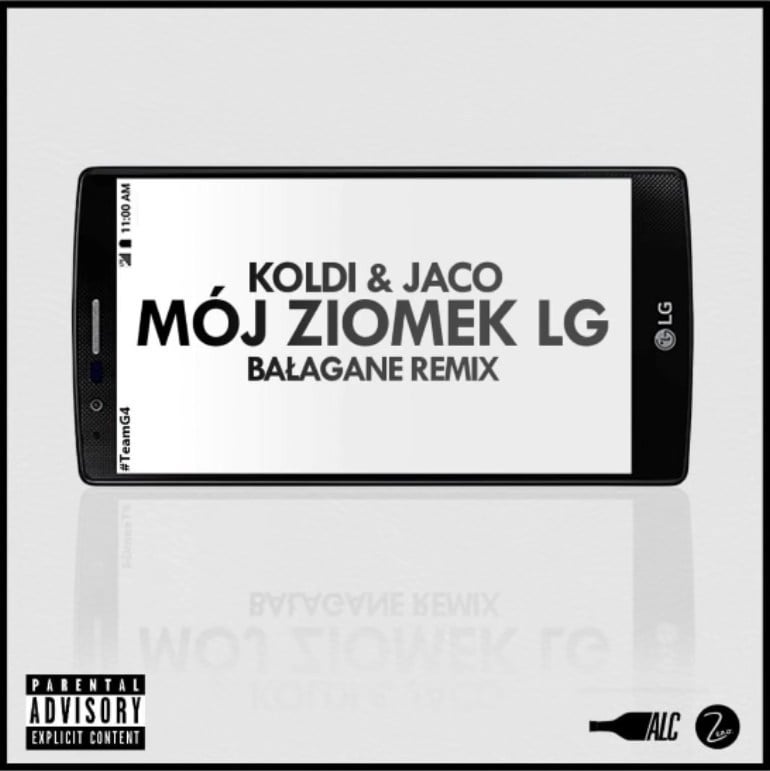Album cover art for "Mój człowiek LG (Kaz Bałagane remix)" by Alcomindz Mafia & Jaco & Koldi