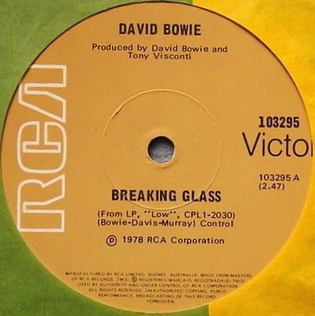 Album cover art for "Breaking Glass (Australian Single Version)" by David Bowie