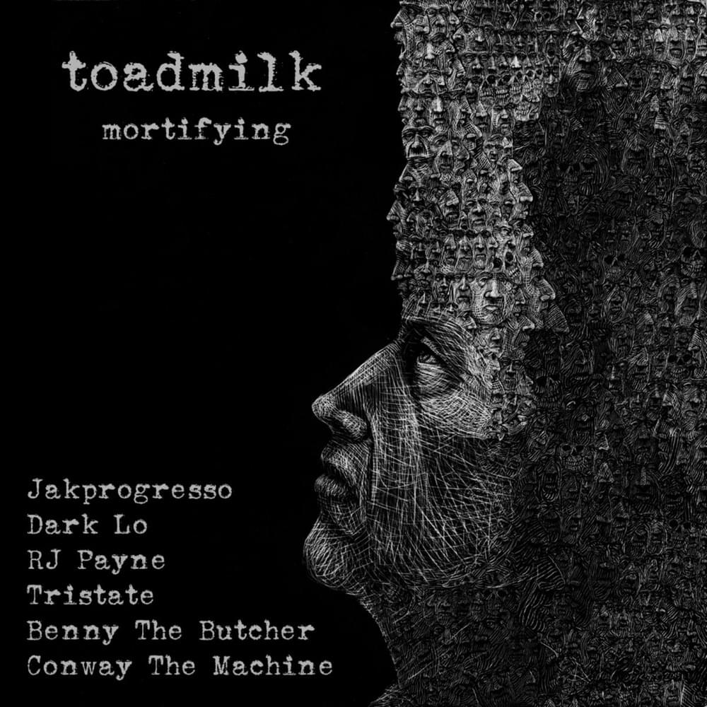 Album cover art for "Mortifying" by RJ Payne & Conway the Machine & Benny the Butcher & Tristate & Dark Lo