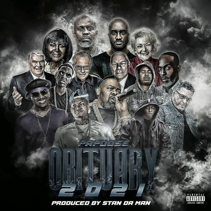 Album cover art for "Obituary 2021" by Papoose