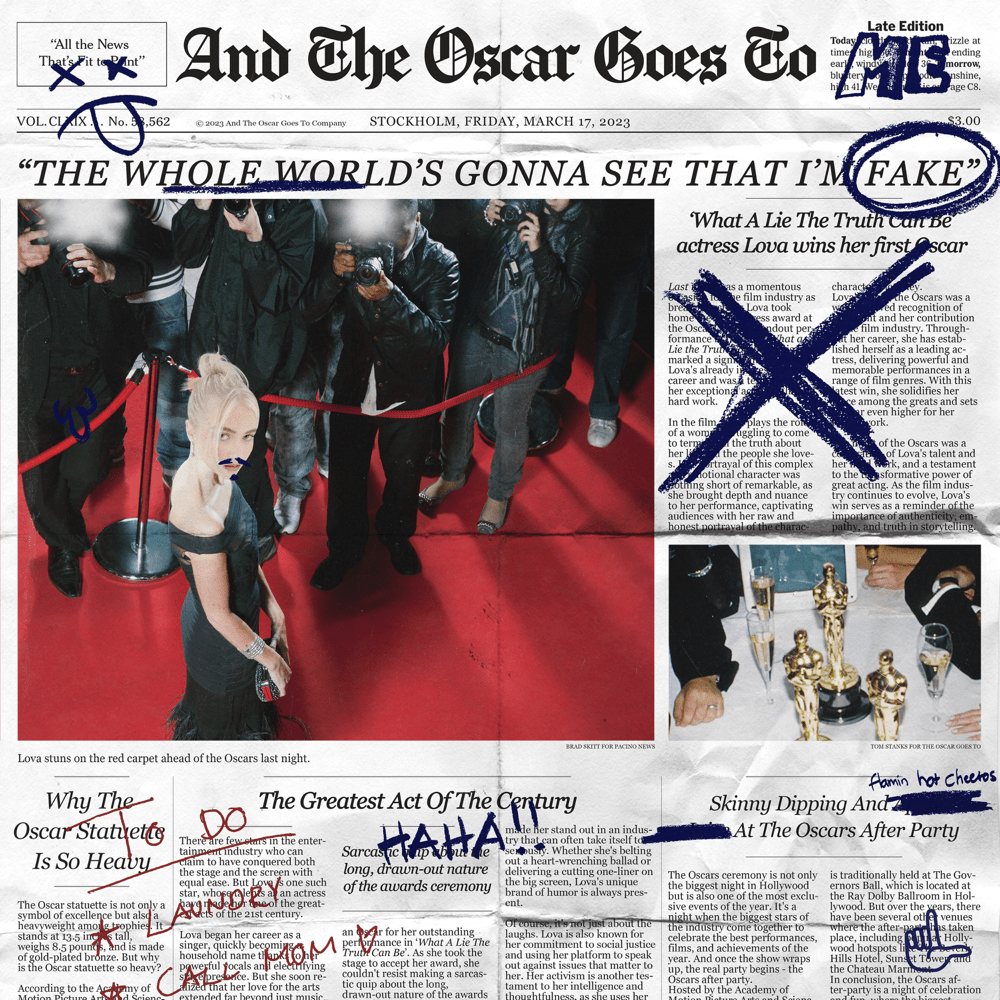 Album cover art for "And The Oscar Goes To" by LOVA