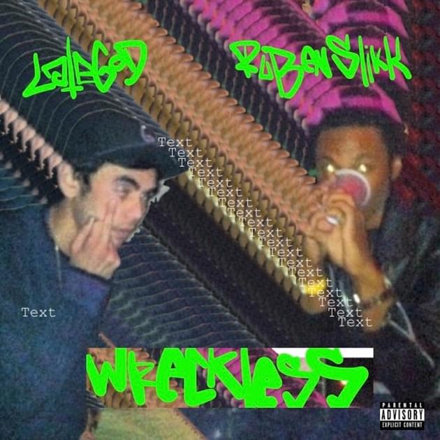 Album cover art for "WRECKLESS RMX" by Ruben Slikk & Lategod