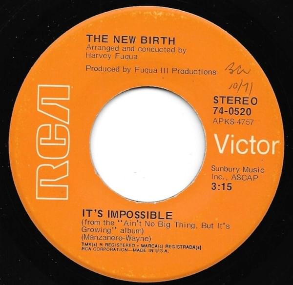 Album cover art for "It’s Impossible" by New Birth