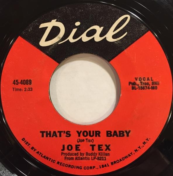 Album cover art for "That’s Your Baby" by Joe Tex