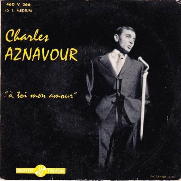 Album cover art for "Mon amour" by Charles Aznavour